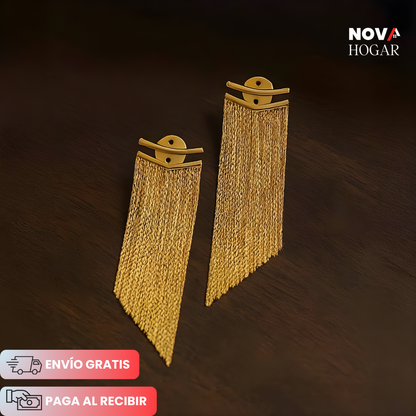 Aurelle™ Pendientes Elegantes con Flecos Dorados