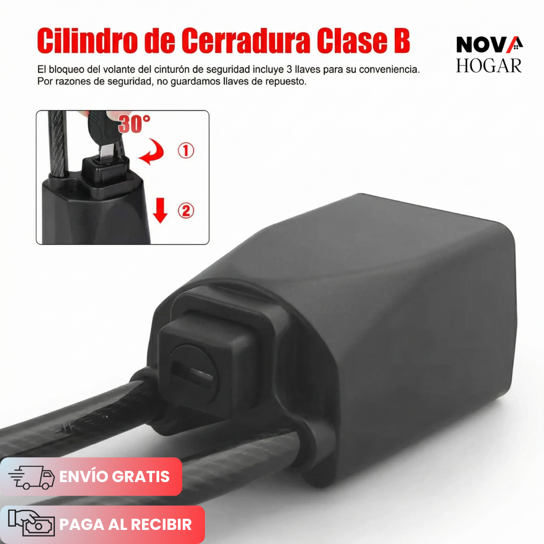 SafeSteer™ Candado De Seguridad Para Volante
