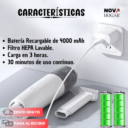 CleanJet™ Mini Aspiradora Portátil y Recargable