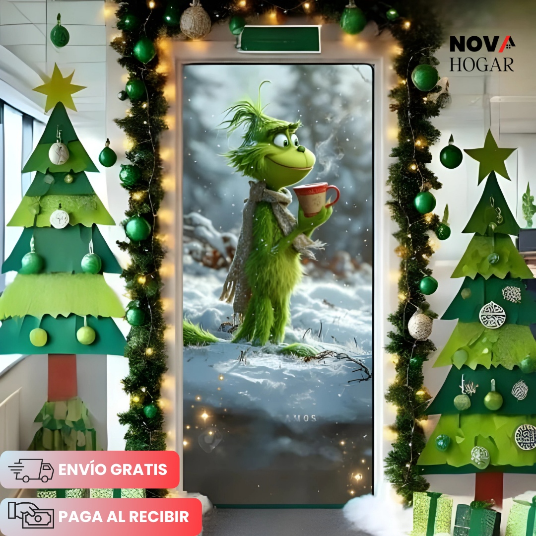 2x1 XmasCover™ Funda de Decoración Navideña para Puerta
