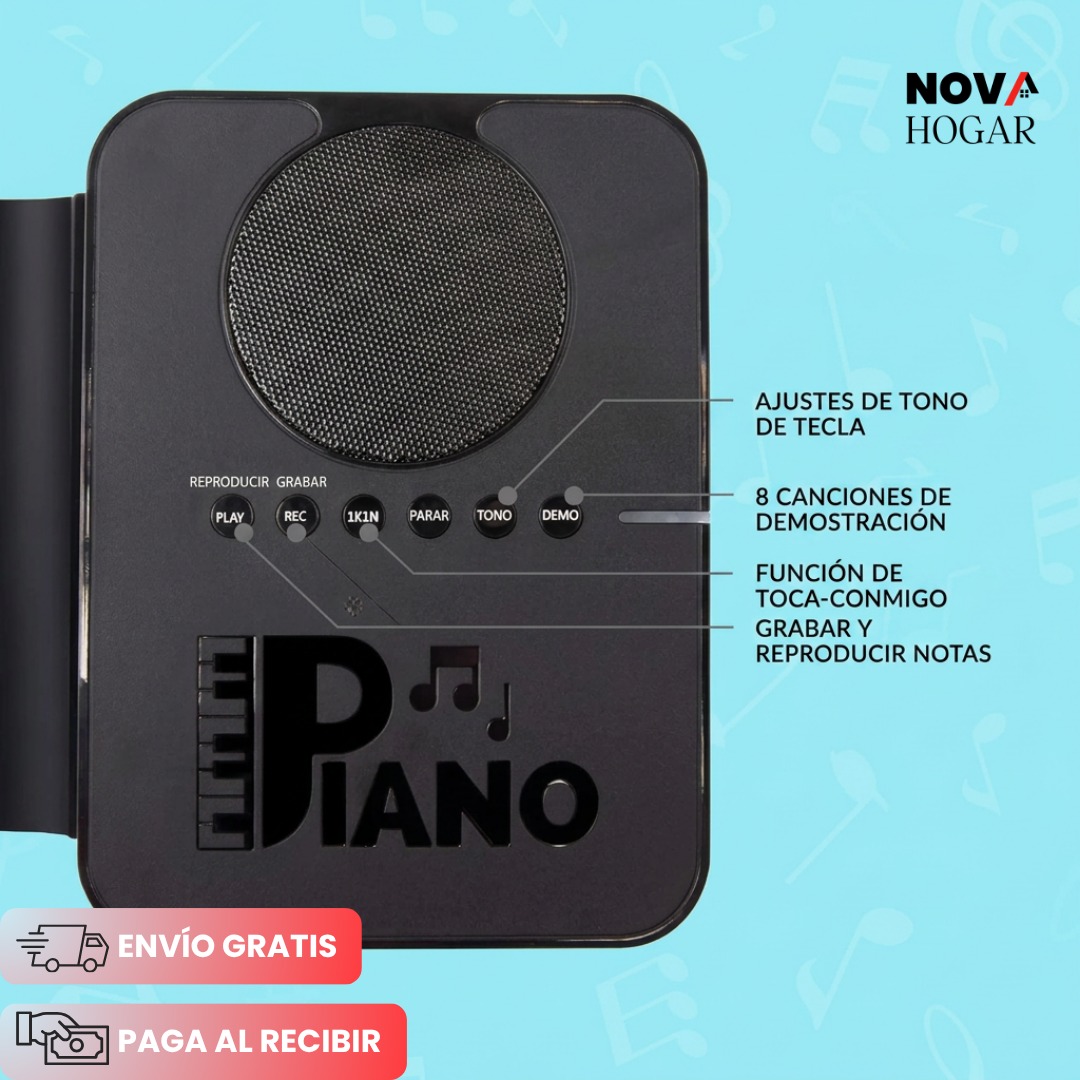 RollNPlay™ Teclado Musical Enrollable para Niños