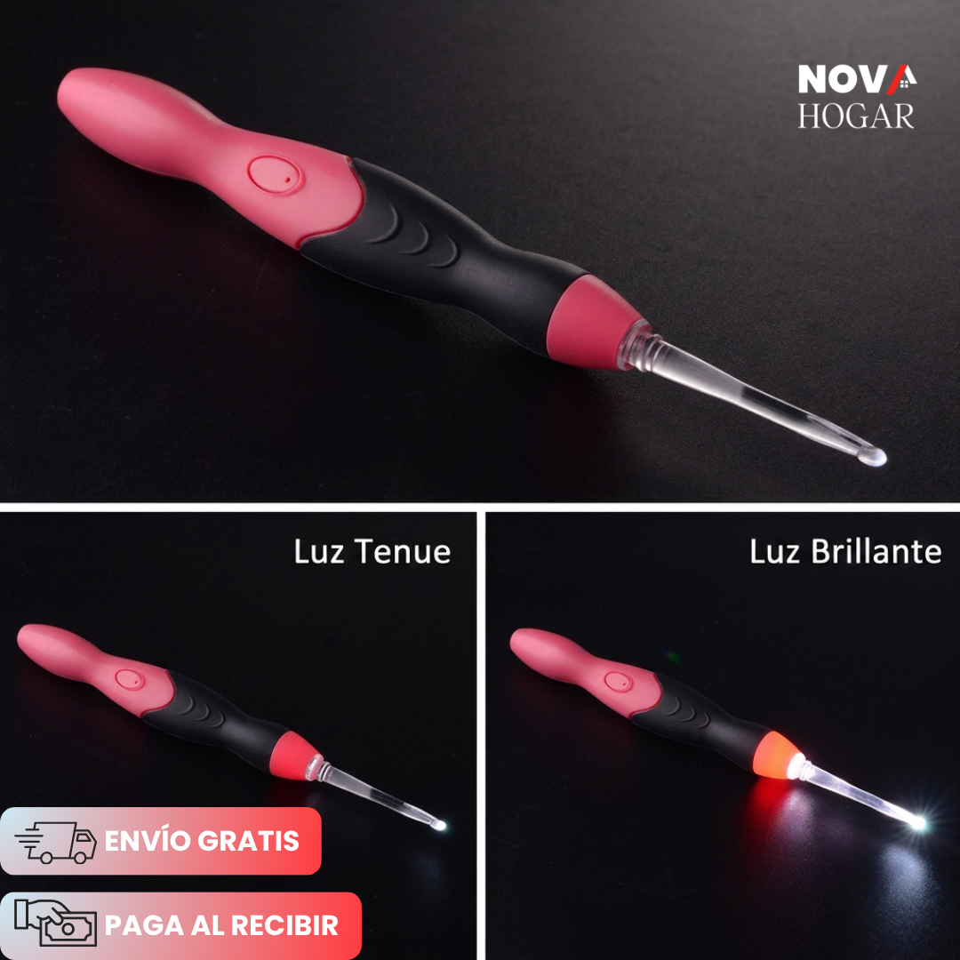 GlowStitch™ Kit Ganchillo con Luz Led Ergonómico