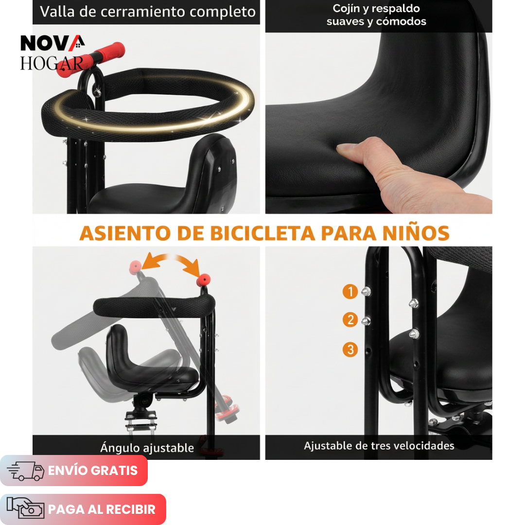 SafeRide™ Asiento Seguro para Bicicleta Infantil.