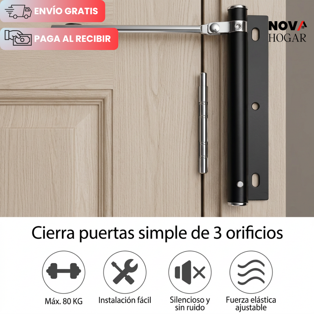 EasyClose™ Cierrapuertas Automático de Fácil Montaje