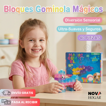 SquishyStax™ Set de 40 Cubos de Construcción Súper Flexibles