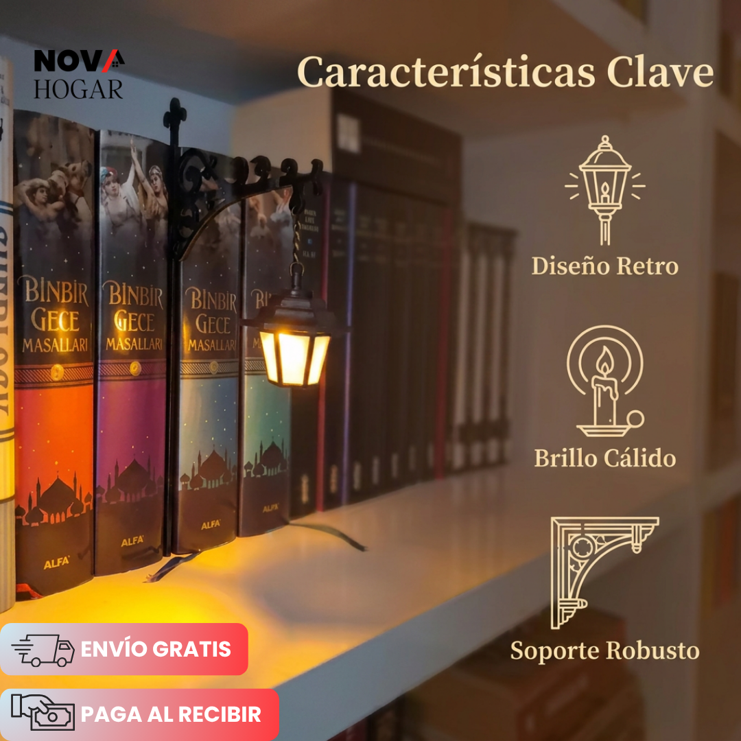 LitShelf™ Faro Decorativo de Biblioteca Retro