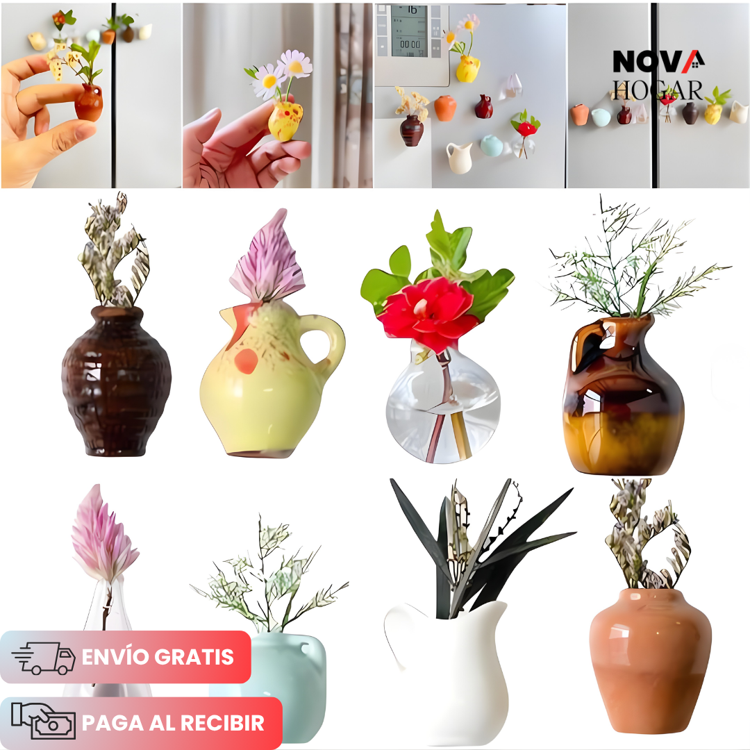 PetitVase™ Set x8 Hermosos Mini Floreros Magnético