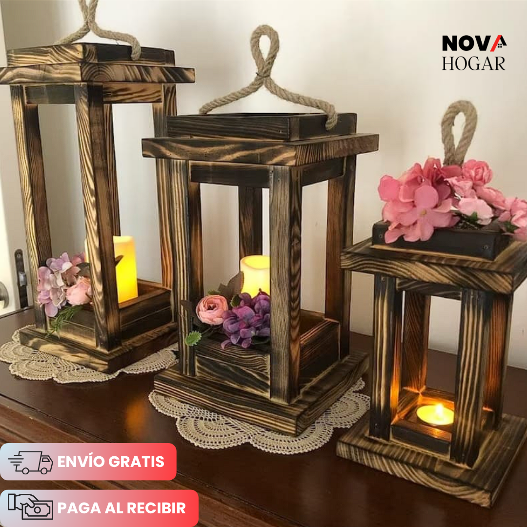 RusticGlow™ Set de Faroles Artesanales Rústicos
