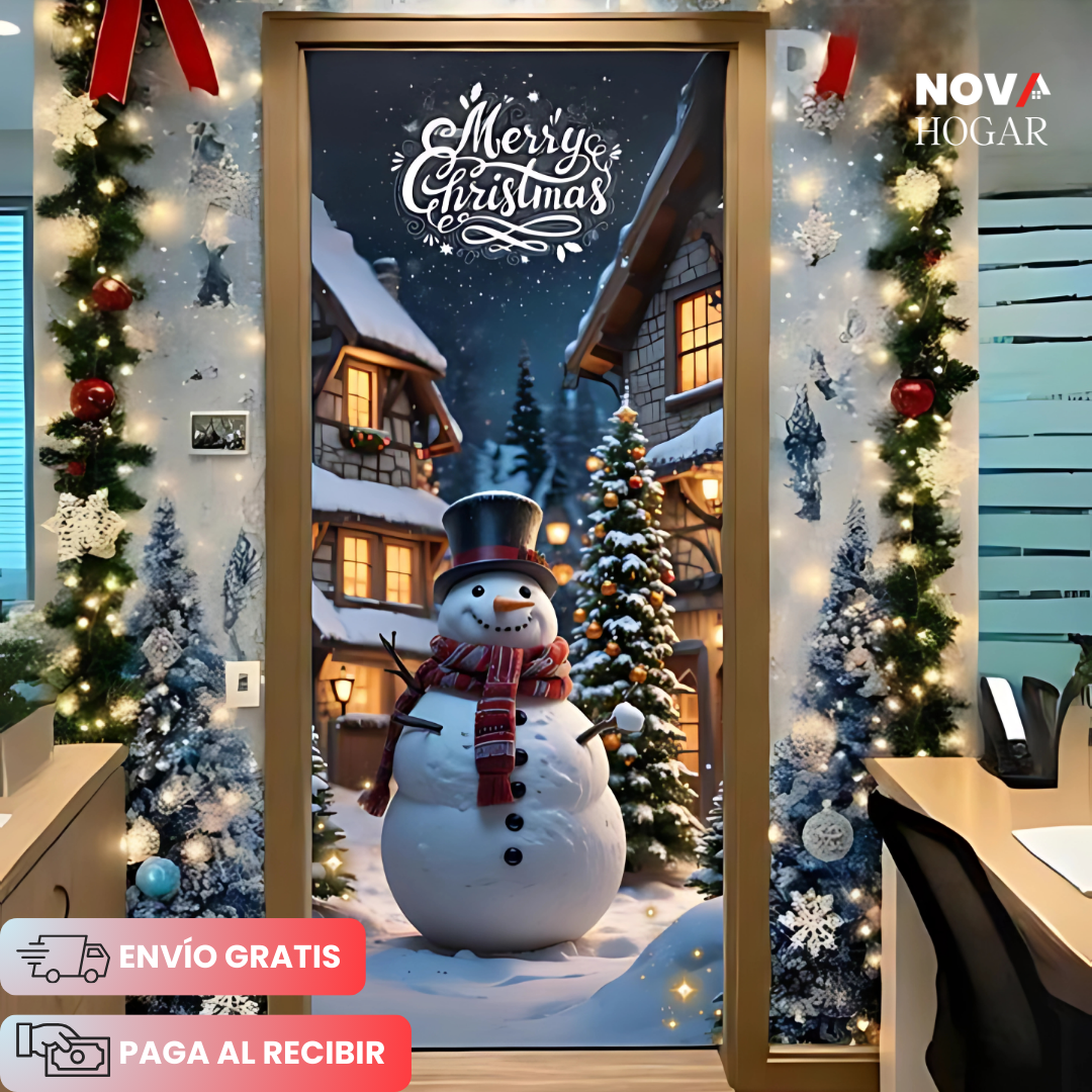 2x1 XmasCover™ Funda de Decoración Navideña para Puerta