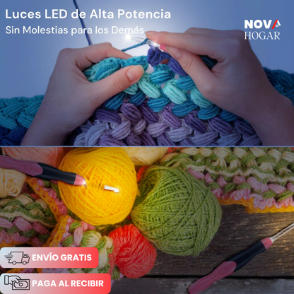 GlowStitch™ Kit Ganchillo con Luz Led Ergonómico