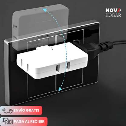 2x1 FlexiPlug™ Multi-Toma Giratoria 3 en 1