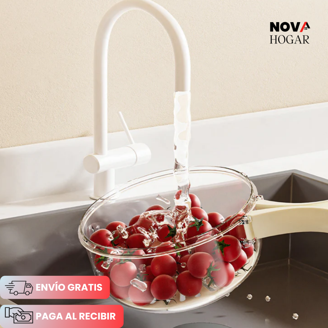 QuickDrain™ Envase con Escurridor 2 en 1
