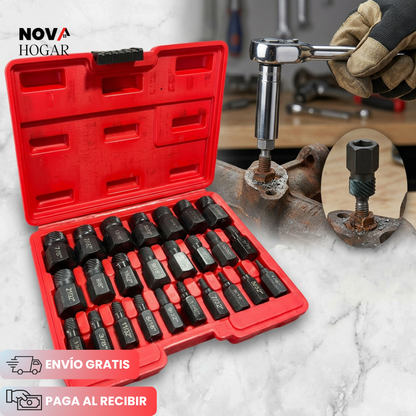 IronBite™ Juego Extractor Tornillos Dañados de 25 Piezas