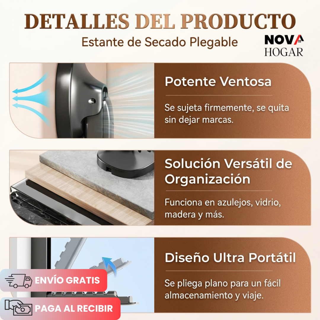 3x1 SlimHang™ Tendedero Plegable de Pared