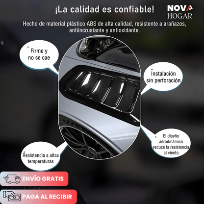 2x1 TurboFlow™ Ventilación Decorativa Para Capó de Carro