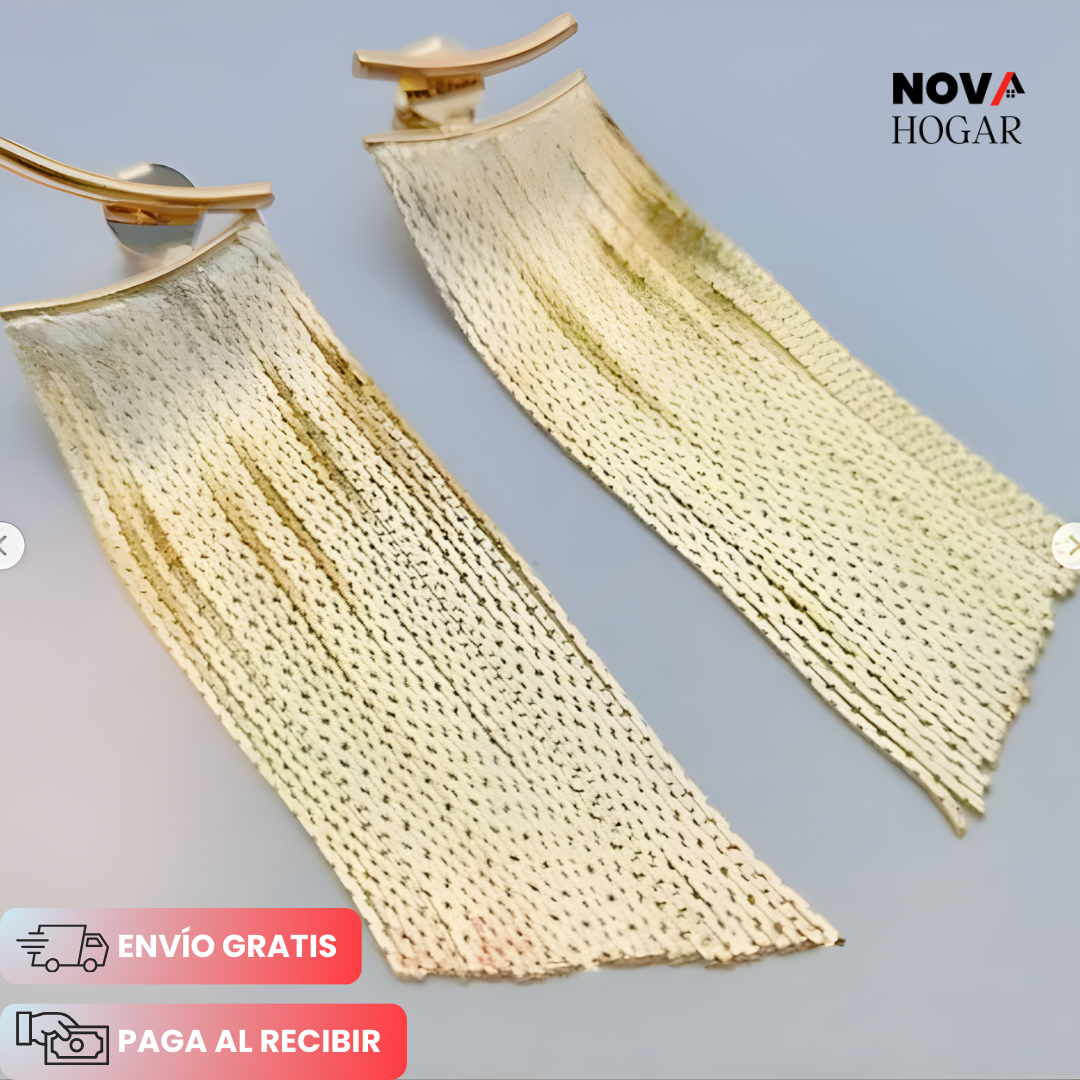 Aurelle™ Pendientes Elegantes con Flecos Dorados