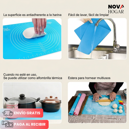 2x1 BakePad™ Alfombrilla Antiadherente para Amasado 40x50cm