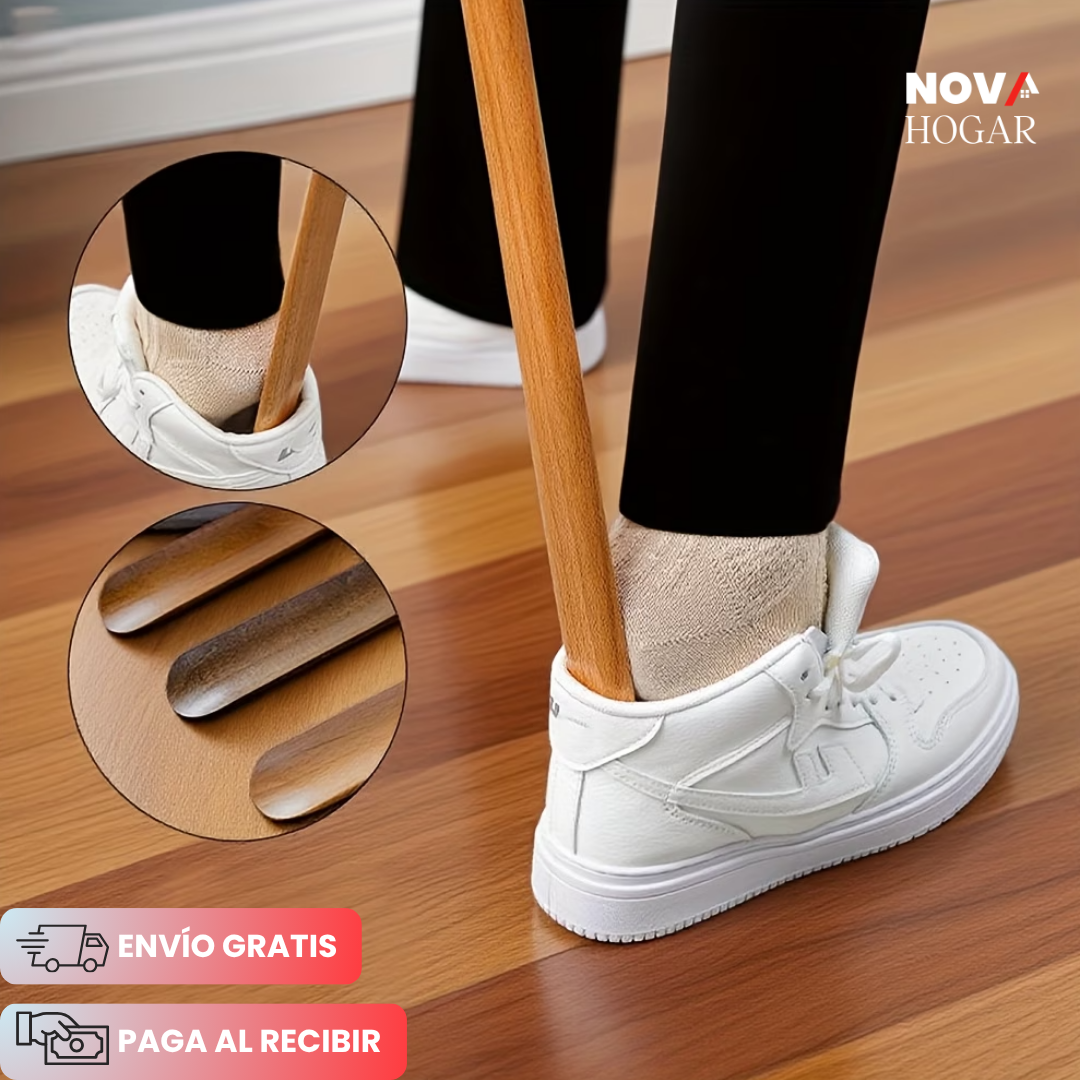 WoodStep™ Elegante Calzador De Madera Natural y Base Magnetica