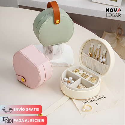 GemVault™ Joyero Compacto Organizador de Piel Elegante