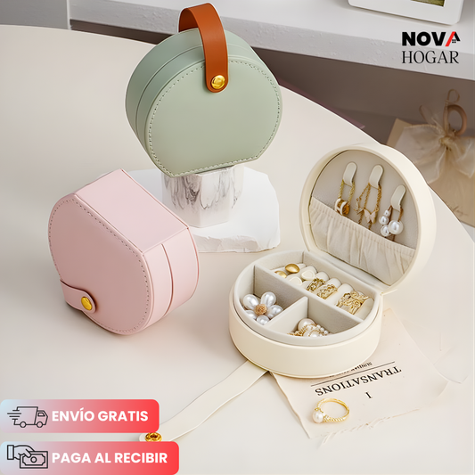 GemVault™ Joyero Compacto Organizador de Piel Elegante