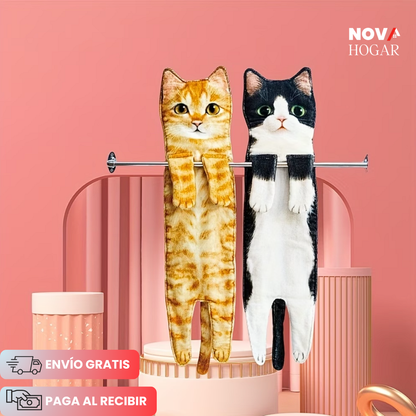 KittyCuddle™ Toalla ultrasuave con forma de gatito