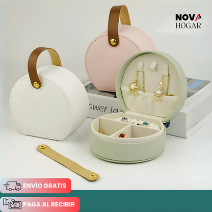 GemVault™ Joyero Compacto Organizador de Piel Elegante