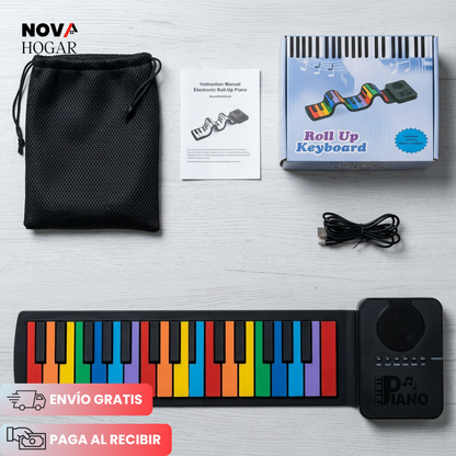 RollNPlay™ Teclado Musical Enrollable para Niños
