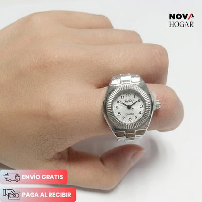 LuxeTick™ Elegante Reloj Anillo de Estilo Atemporal
