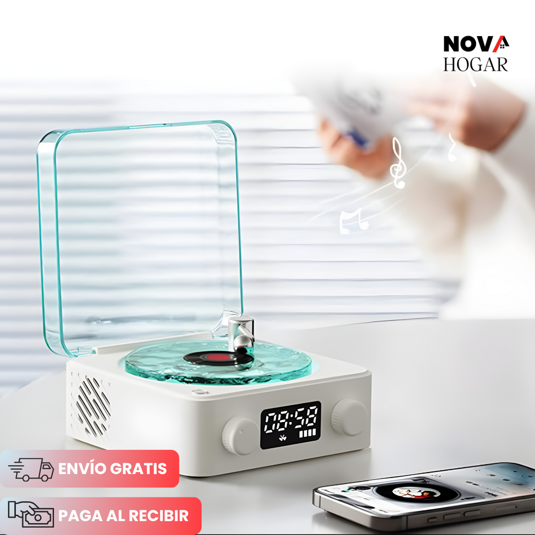 RetroWave™ Tocadiscos Bluetooth con Iluminación Relajante