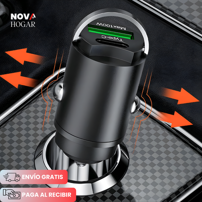 2x1 DriveCharge™ Adaptador Carga Rápida Doble Puerto para Autos