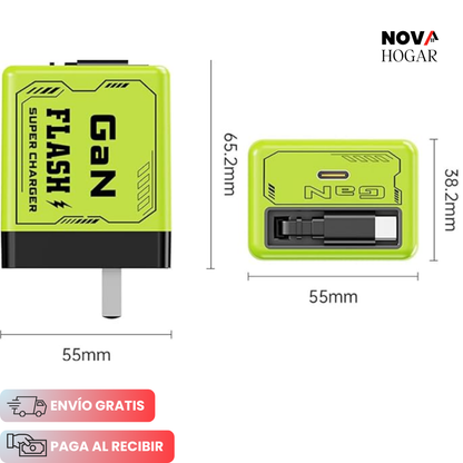 TurboReel™ Cargador Retráctil GaN De Alta Potencia