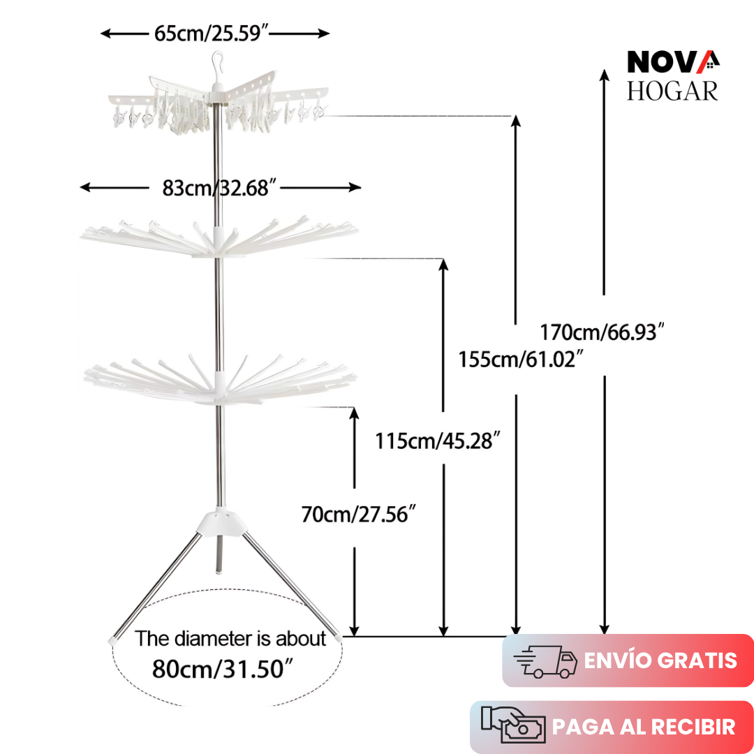 FlexDry™ Tendedero Plegable 3 Niveles