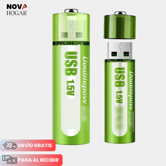 PowerCycle™ Par de Baterías AA Recargables con Puerto USB