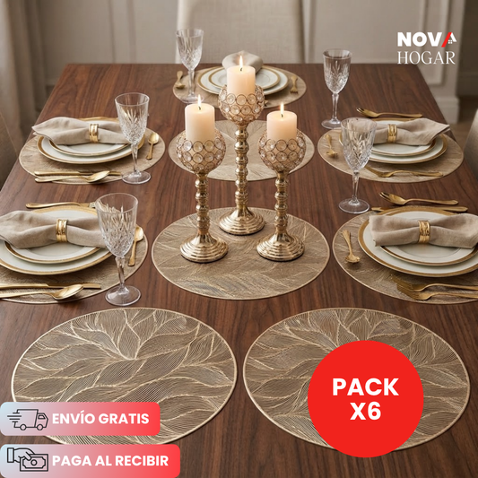 NatureLuxe™ Pack x6 Individuales Con Diseño Moderno