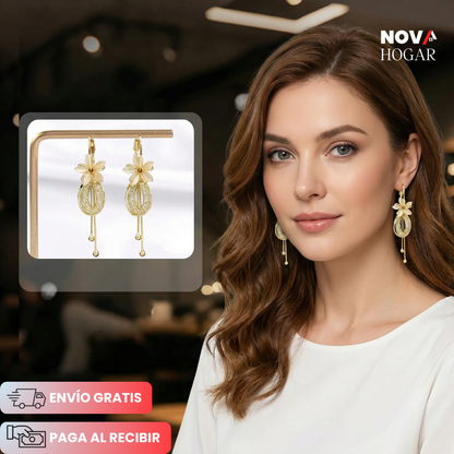 Gliss™ Pendientes de Diseño Floral Sofisticado