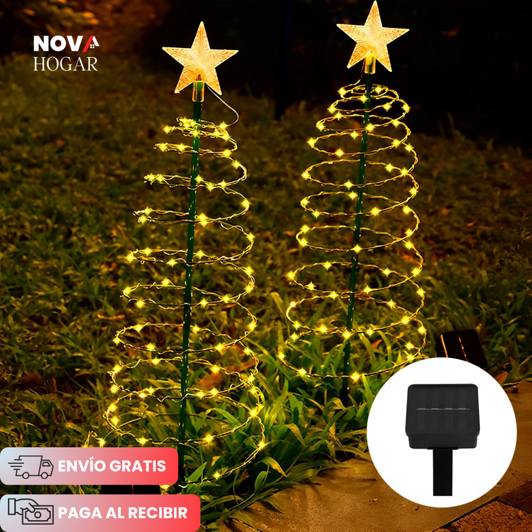 SpiralRadiance™ Mini Árbol de Navidad con Energía Solar