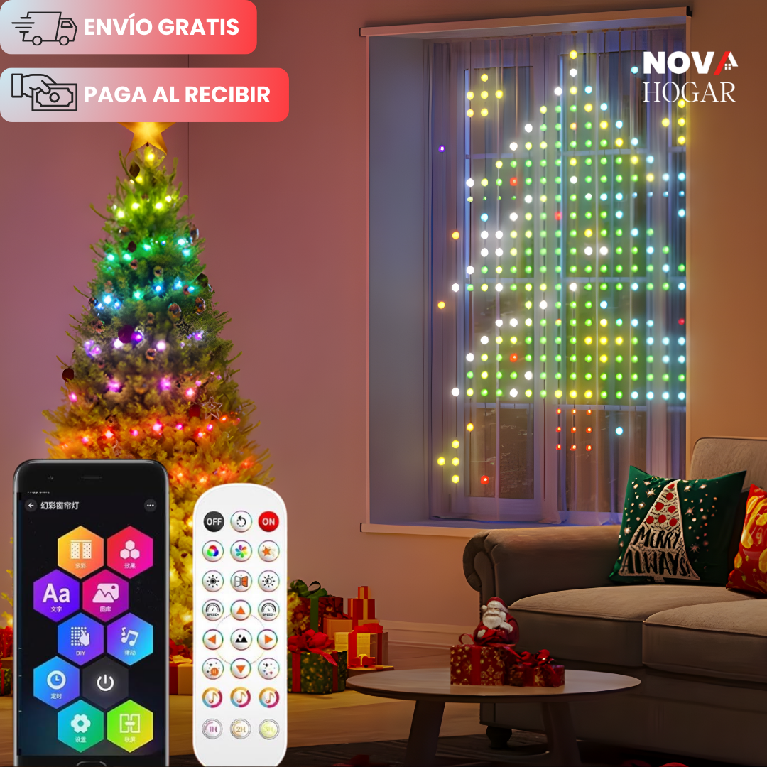 PixelFlow™ Cortina de 400 LEDS Inteligente y Dinámica