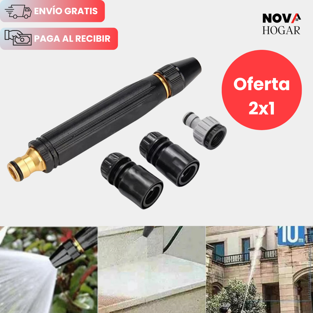 Oferta 2x1 AquaBoost Max™ Boquilla para Manguera con 3 Modos de Agua