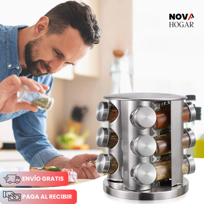 TasteTower™ Organizador de Especias Giratorio Premium