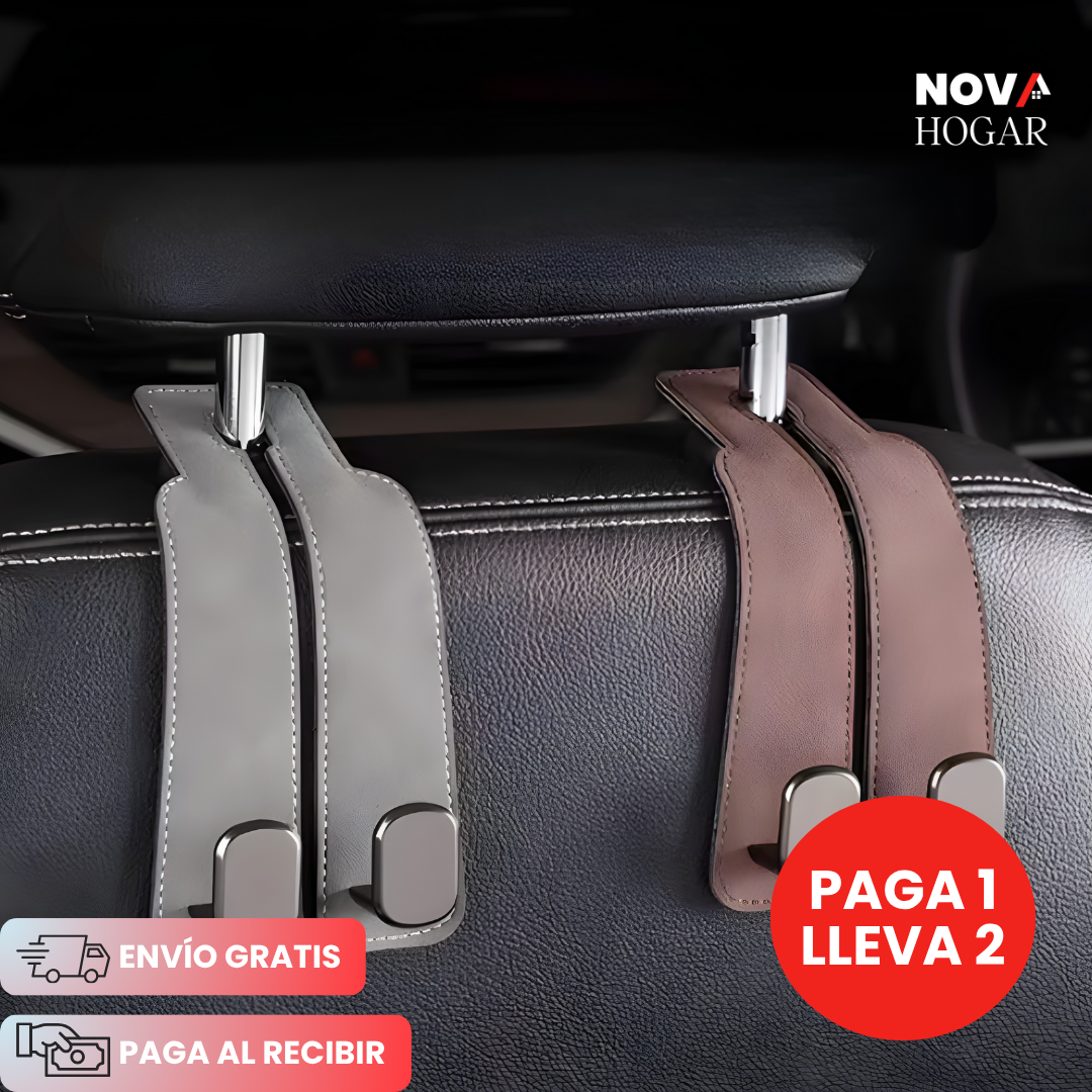 LuxeHooks™ Gancho Organizador de Piel para Auto
