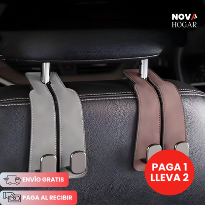 LuxeHooks™ Gancho Organizador de Piel para Auto