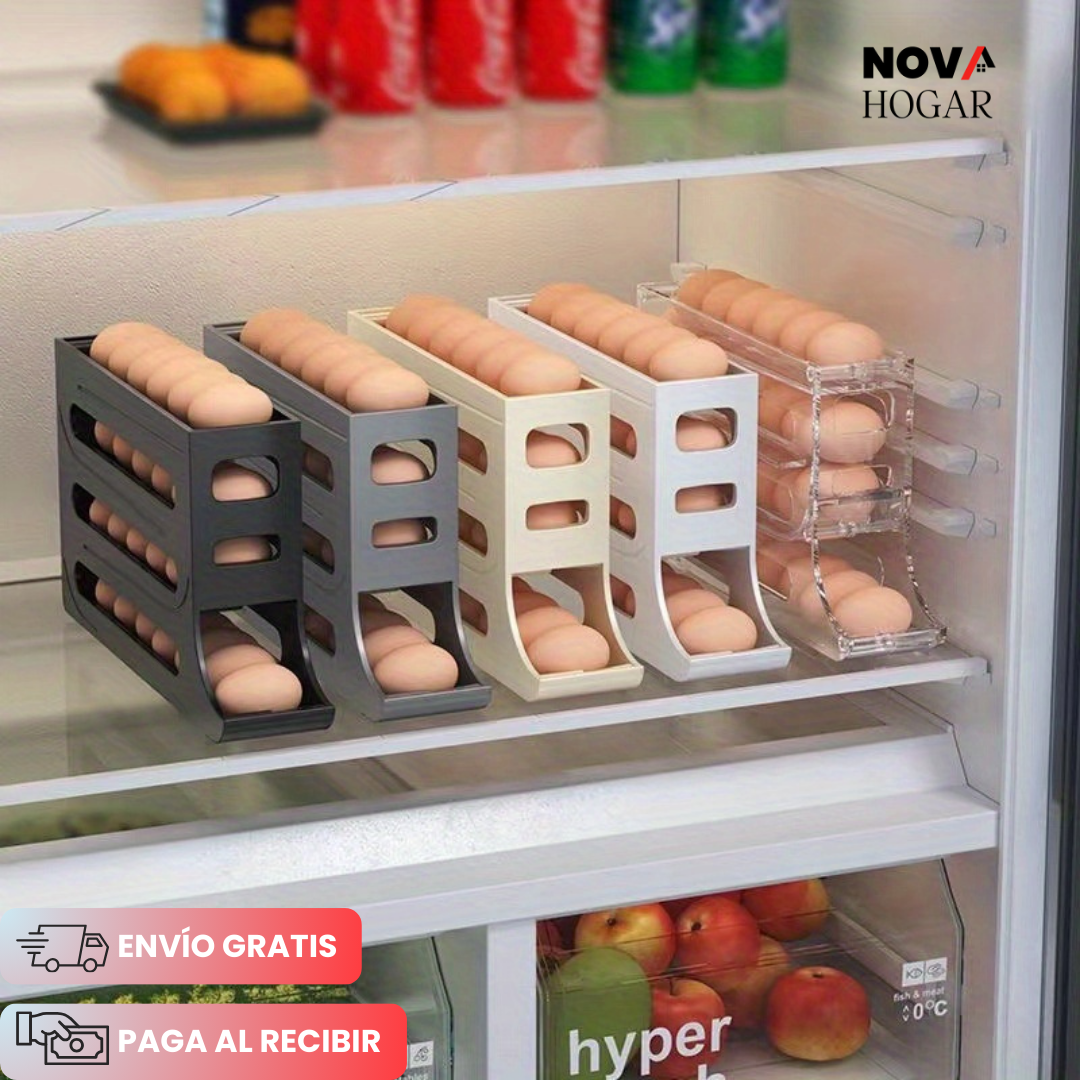 EggFlow MAX™ Organizador y Dispensador de Huevos Automático (Grande)
