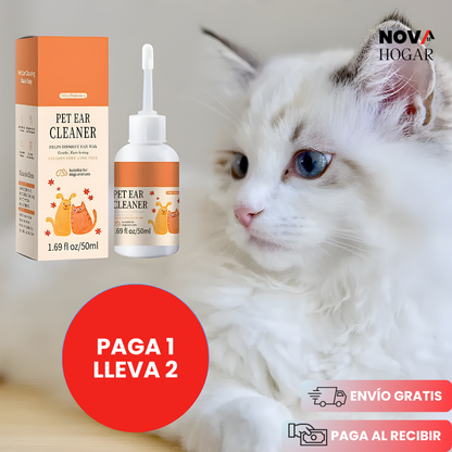 2x1 PureEar Clean™ Limpiador Natural de Orejas para tus Mascotas