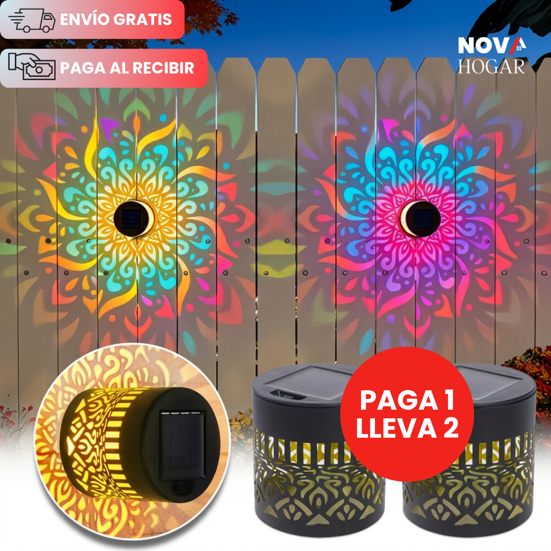 2x1 MandalaGlow™ Proyector Solar de Pared