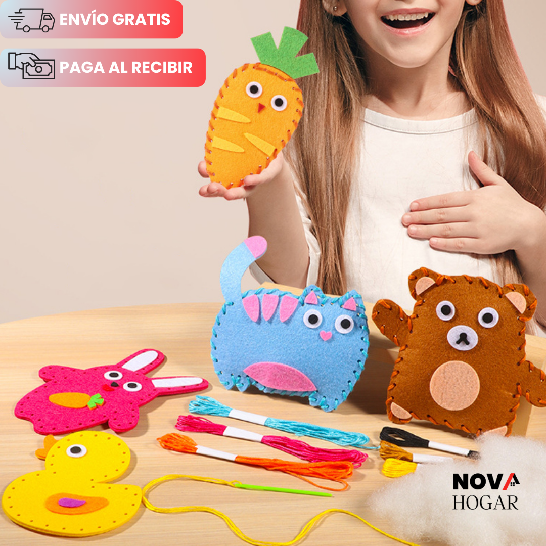 StitchBuddy™ Kit De Costura para 6 Peluches de Fieltro