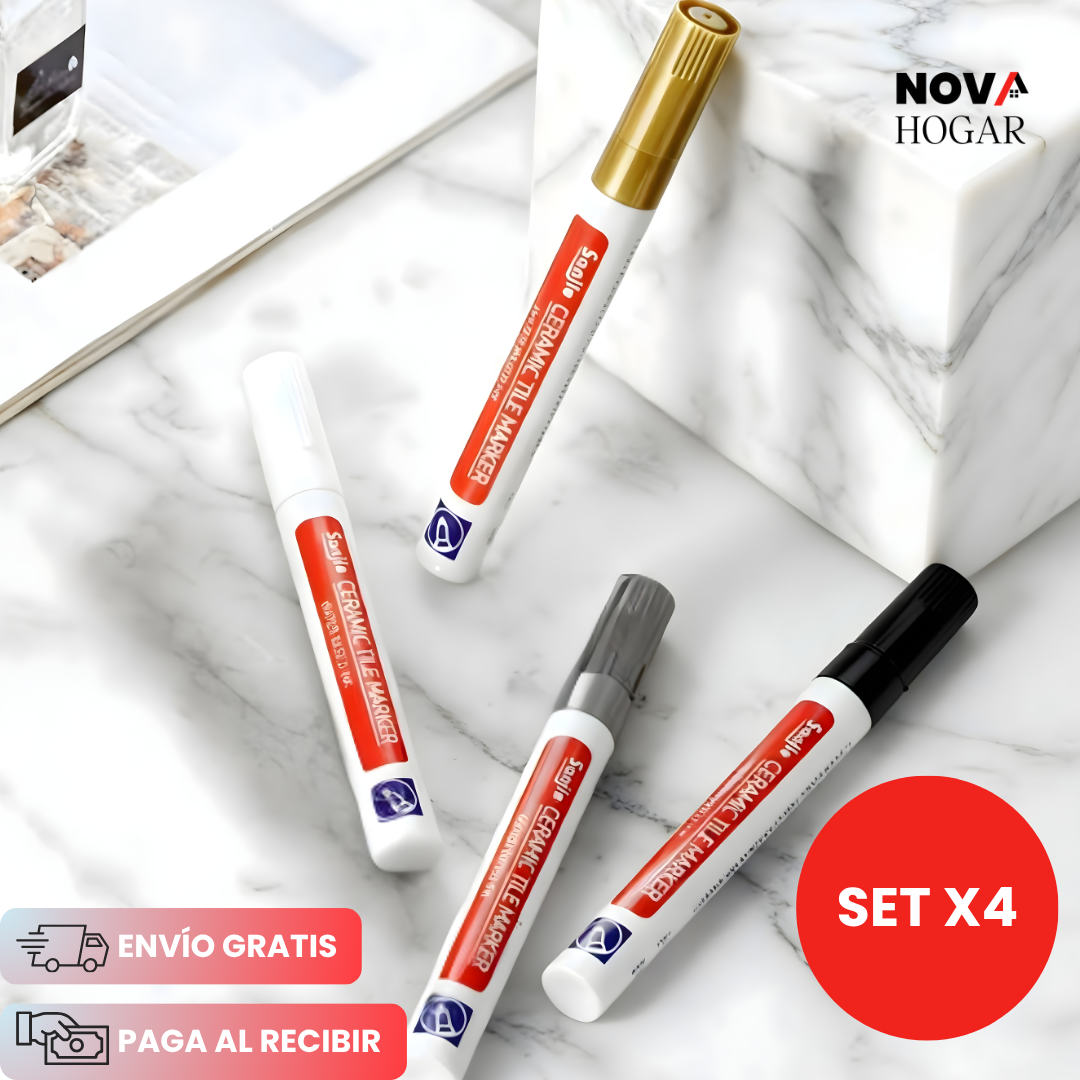 Pack x4 TileMark™ Marcador para Restauración de Juntas de Cerámica