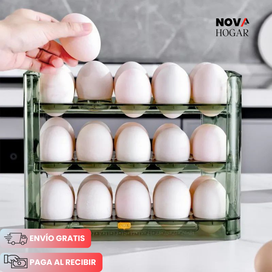 EggCarousel™ Organizador de Huevos Giratorio de 3 Niveles
