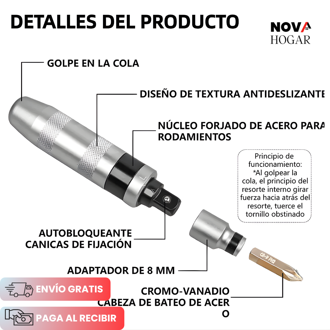 IronStrike™ Destornillador de Impacto Profesional