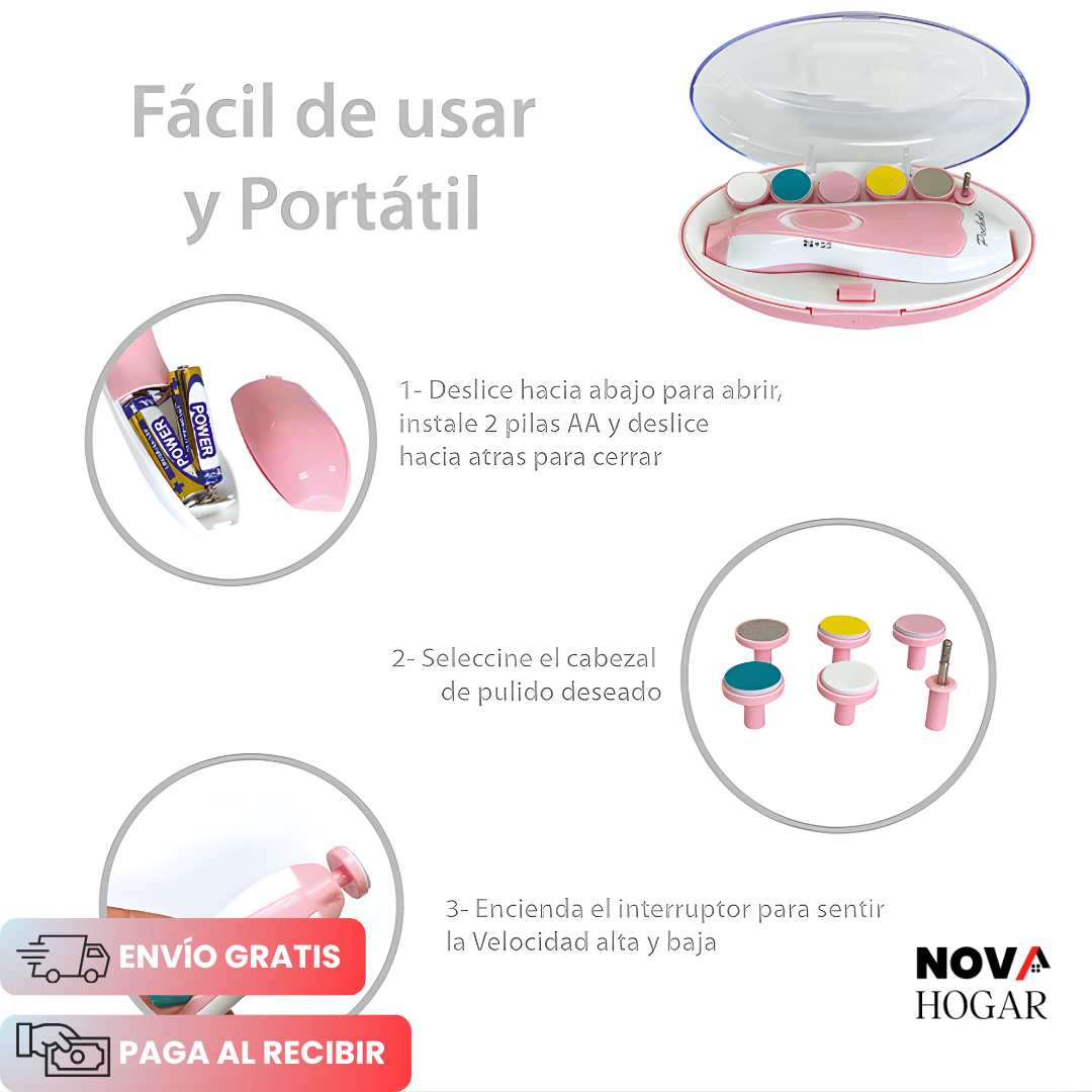 SoftNails™ Limadora Eléctrico Delicada Para Bebés