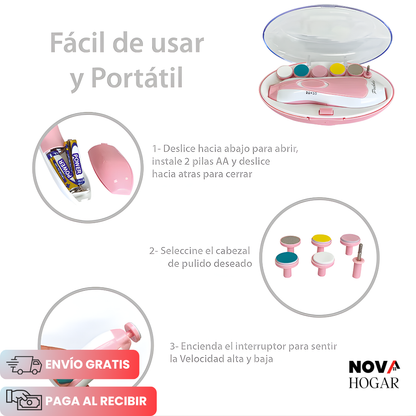 SoftNails™ Limadora Eléctrico Delicada Para Bebés